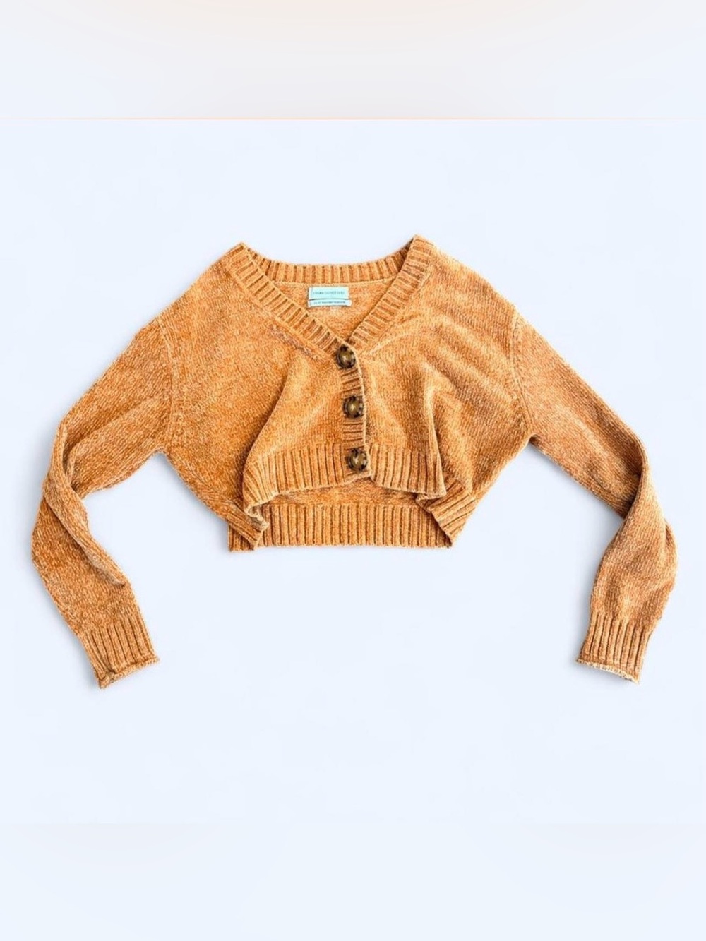 Burnt Orange Super Soft Cropped Cardigan Sweater — Urban Outfitters — XS